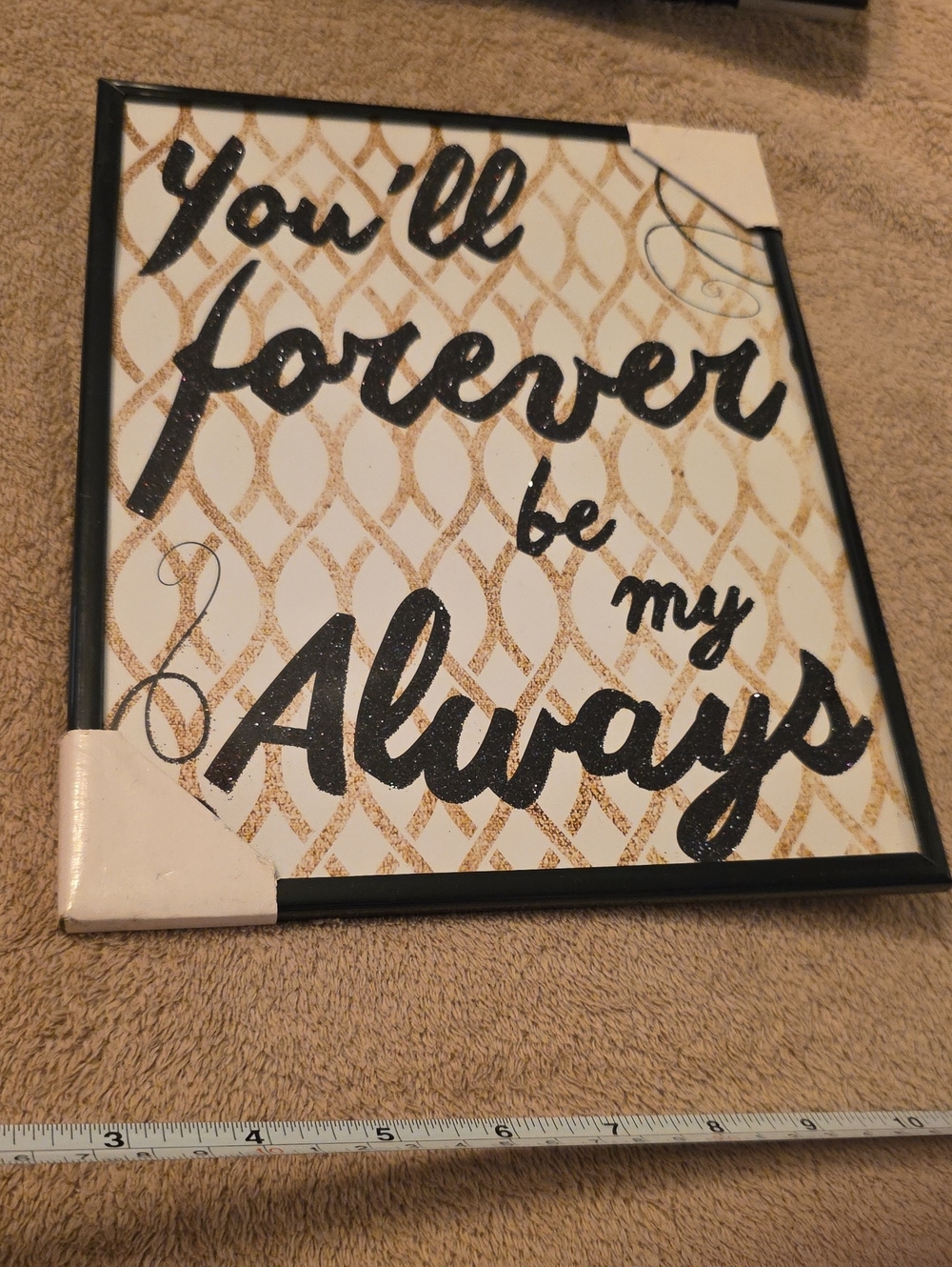 Special Moments 'You'll Forever Be My Always' Black & Gold Sparkle WordsWall Art